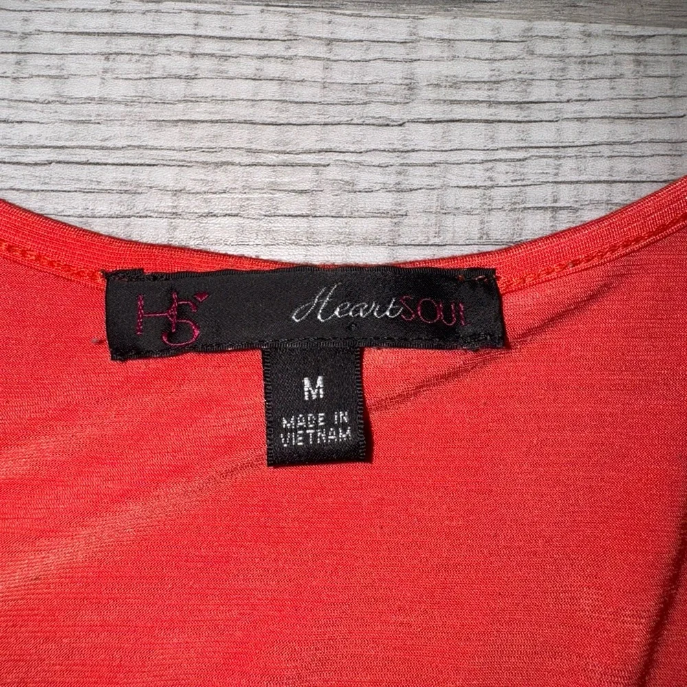 HeartSoul Orange Ruffle Front Tank Top Smocked‎ Hem Sleeveless Women’s M Y2K